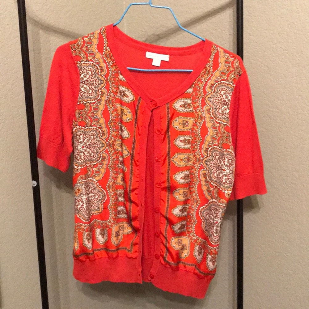 Button up short sleeve cardigan
